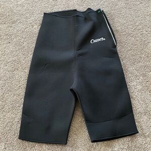 Curves Black Neoprene Waist Training Shapewear Shorts SIZE S
